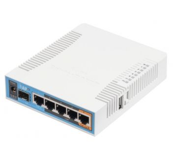 hAP ac (RB962UiGS-5HacT2HnT) Двухдиапазонная Wi-Fi точка доступа с 5-портами Ethernet для домашнего использования